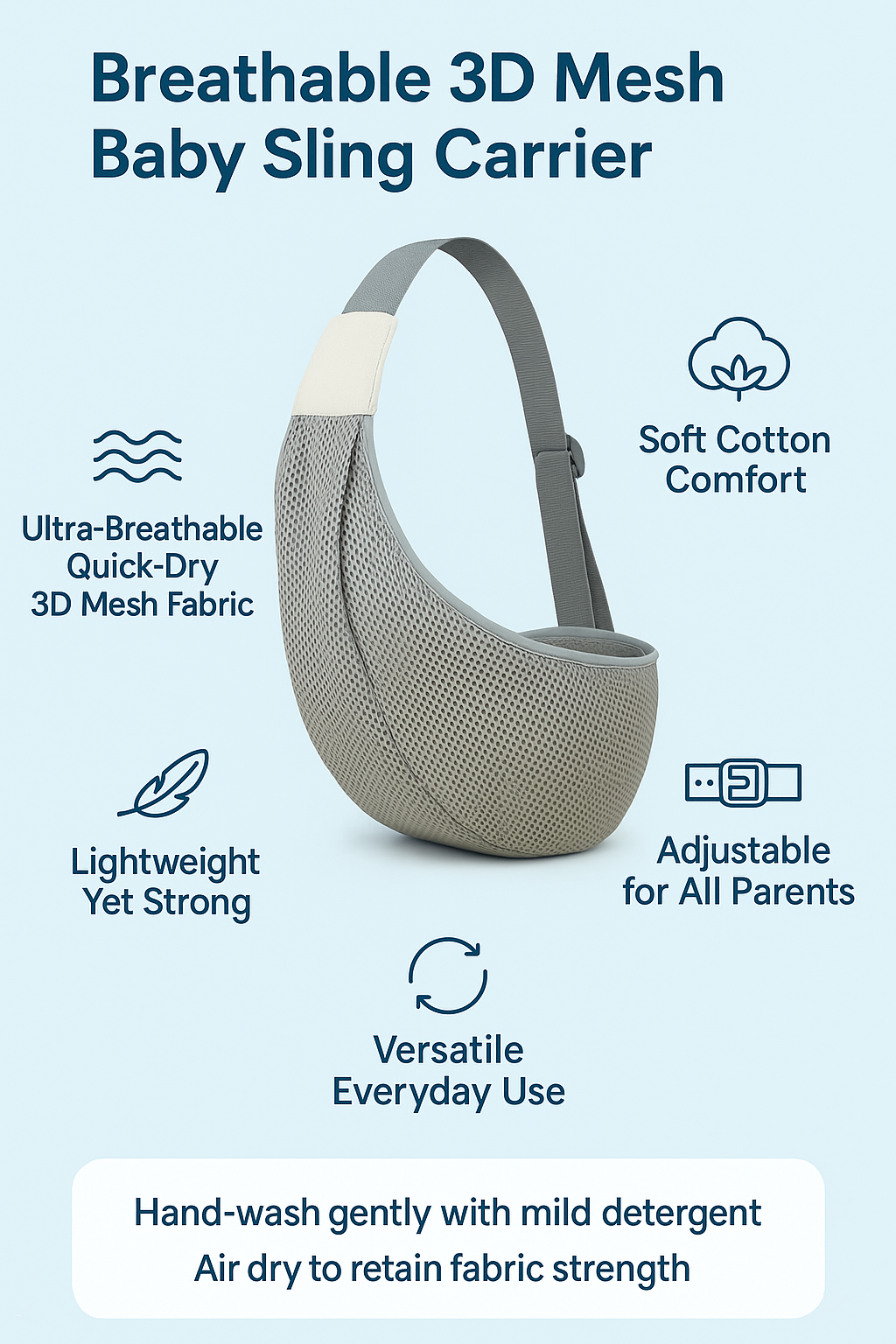 đš A Breath of Fresh Air for Modern Parents: The Breathable 3D Mesh Baby Sling Carrier