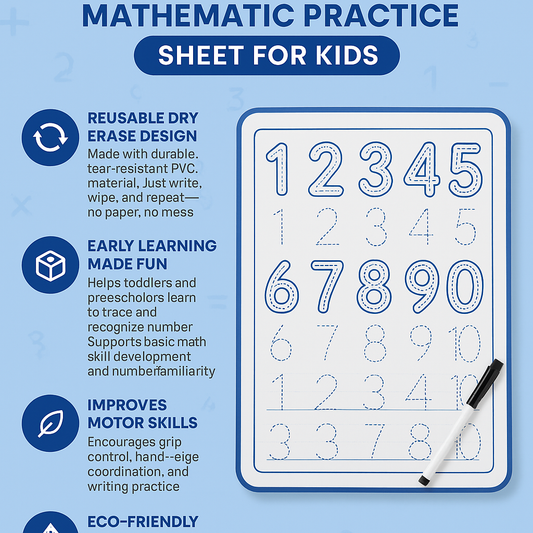🎓 Turn Math Time into Play Time — Discover the Mathematic Practice Sheet for Kids by Kuddle Kart