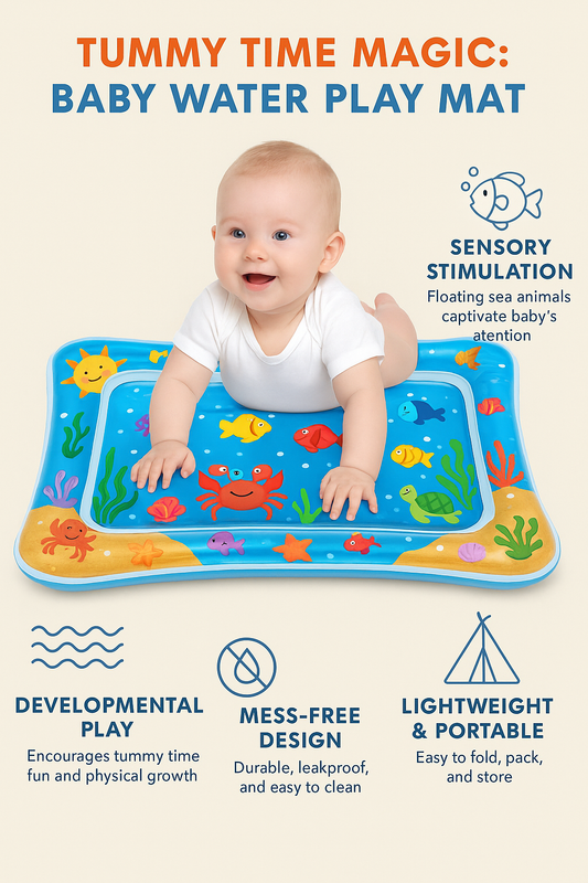 💧 Tummy Time Just Got a Whole Lot More Fun — Dive into Baby Development with Kuddle Kart’s Water Play Mat